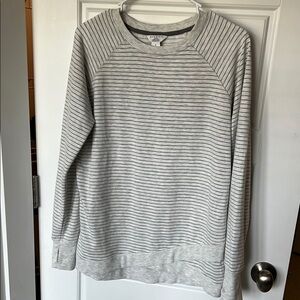 Danskin Gray Sweatshirt with Crewneck and Long Sleeves